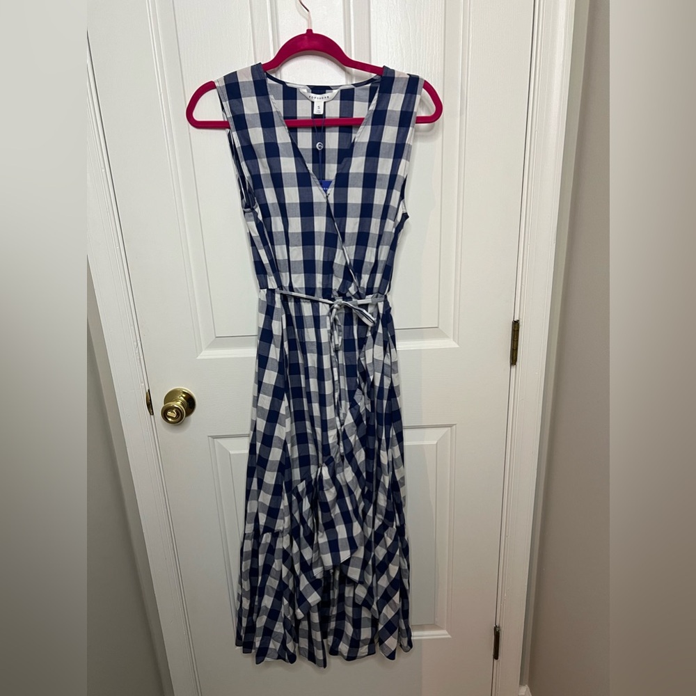 Checkered Ruffle Maxi Dress - Picture 2 of 8
